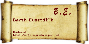 Barth Euszták névjegykártya